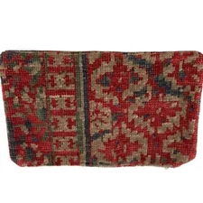 Frontgate Kilim Wool-Blend Red Decorative Accent Throw Pillow Zipped Cover 22x13