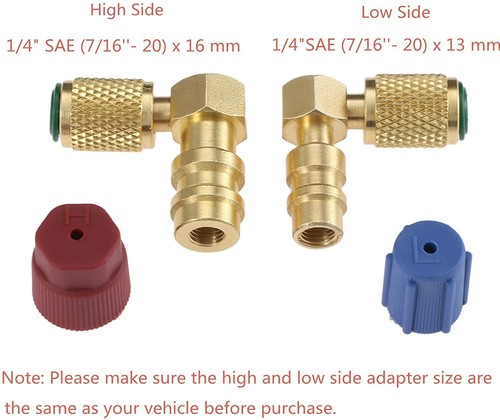 R12 to R134A High/Low AC Port Retrofit Conversion Adapter Quick Coupler Valve - Picture 2 of 7