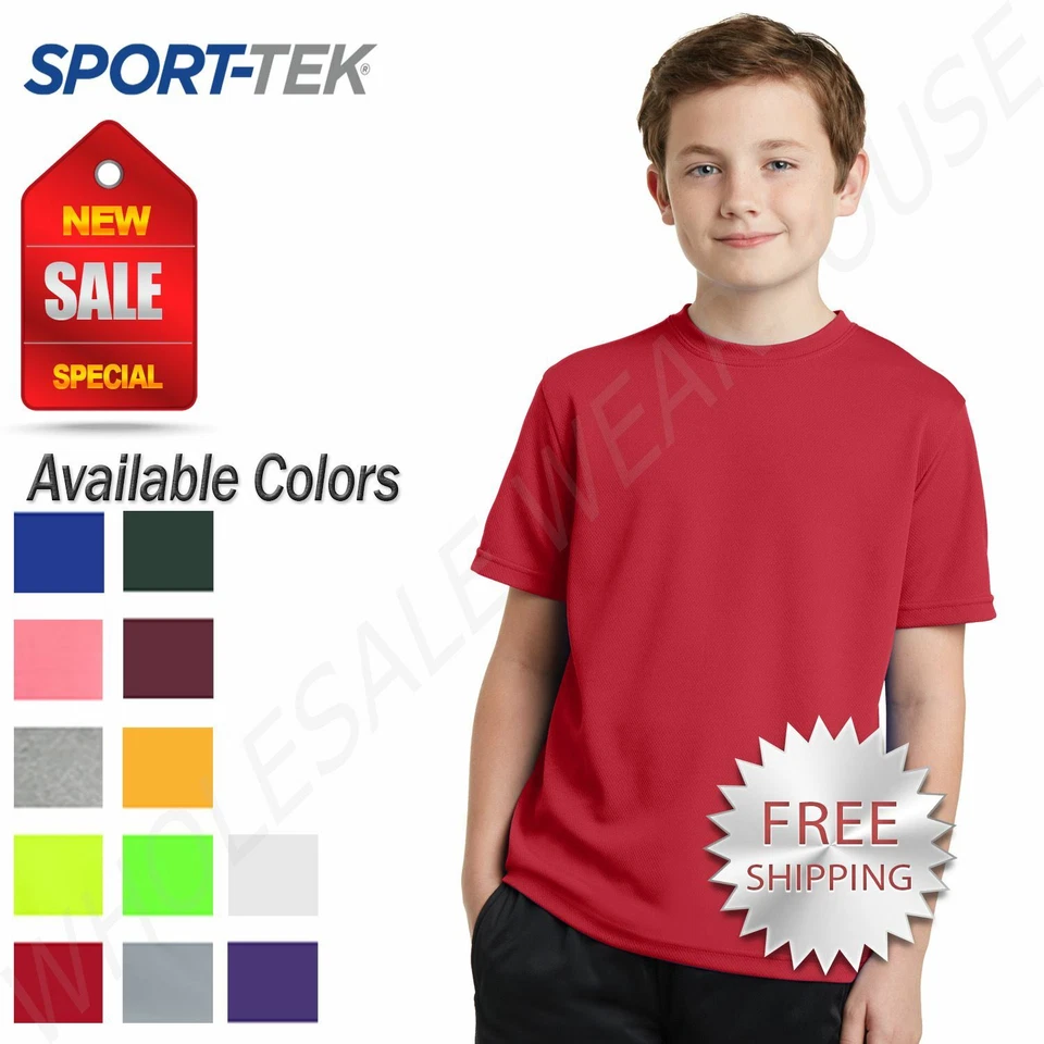 Sport-Tek Youth Dri-Fit RacerMesh Workout Short Sleeve T-Shirt M-YST340