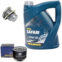 MotoröL Set 20W-50 5 Liter + ÖLfilter SM 142/1 + Schraube FüR Opel Movano Combi