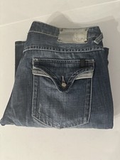 Buffalo David Bitton Played Men's Blue Jeans 32x33 Button Pocket Flap