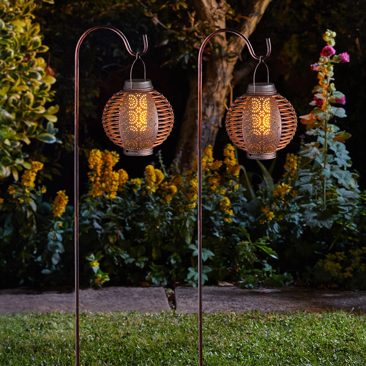 Solar flame lantern lights deals