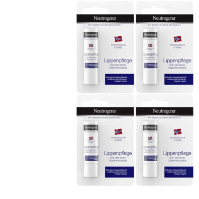 4x4.8g Neutrogena Norwegische Formel Lippenpflege-Stift | Reichhaltige Pflege