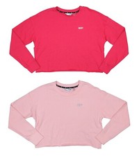 DKNY Sport Metallic Crew Neck Logo Crop-Length Women's Sweatshirt NWT