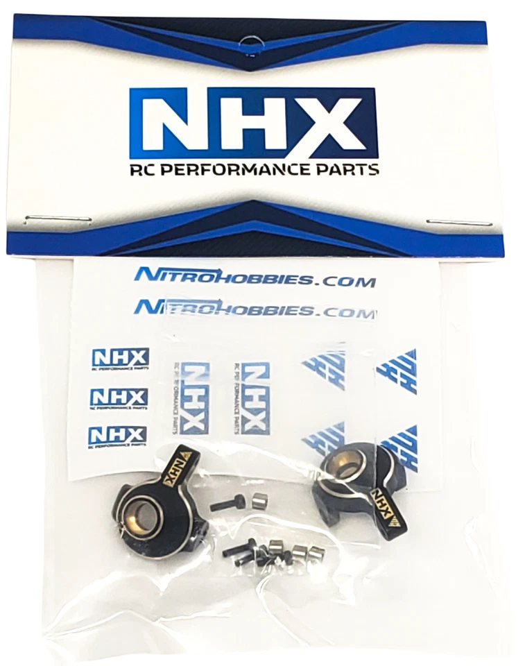 NHX RC Nudillos de dirección delantera de latón negro 2 piezas: axial SCX24 Foto 3 de 3