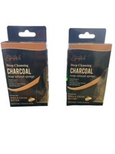 2 Pack Spongefuls deep cleansing charcoal soap infused sponge