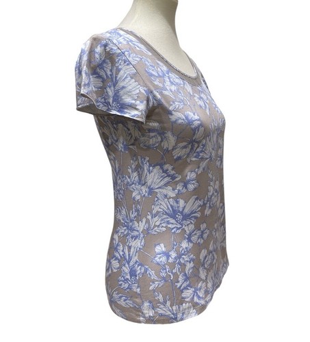 Banana Republic dehnbarer Strick Blumenmuster Top Größe Small kurzärmelig - Bild 2 von 10