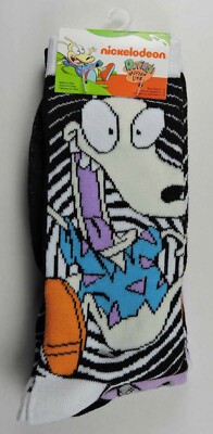 Rockos Modern Life Socks 2pr Size 6-12 Unisex HYP Nickelodeon Novelty New