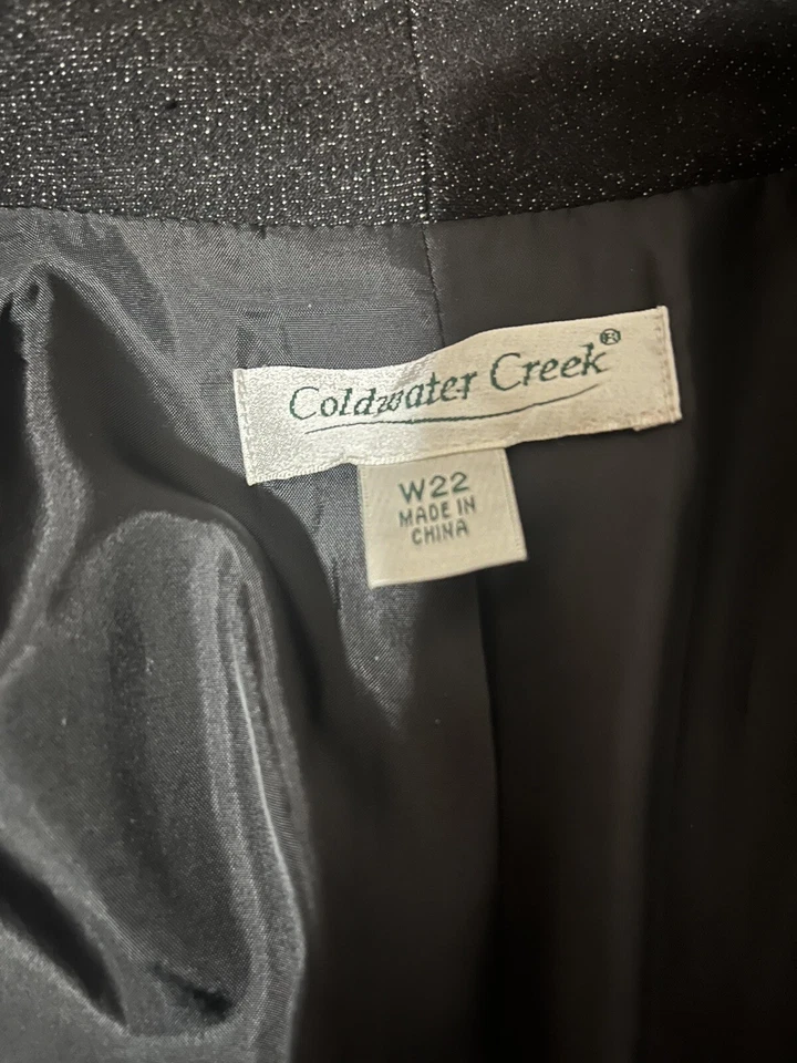 Chaqueta Coldwater Creek para mujer 22 lentejuelas de mezclilla negras suroeste frente abierto Foto 4 de 4