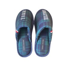Tommy Hilfiger Men s Slippers Green/Navy Plaid Size 7 NWOB