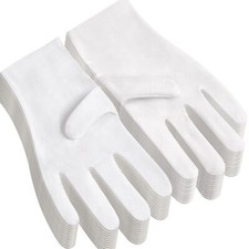 12Pairs White Cotton Gloves for Eczema and Dry Hands - Breathable Work Glove