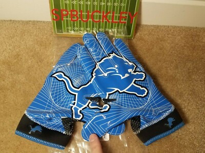 NIKE SUPERBAD 4 ADULT NFL DETROIT LIONS PADDED FOOTBALL GLOVES, PGF427-016, NWT