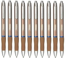 Sharpie S-Gel Pen Champagne Metal Barrel Medium Point 0.7mm Blue Ink 10 Pens New
