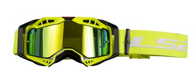 MotoCrossbrille LS2 Aura Pro Iridium MX Brille neongelb mit verspiegeltem Glas
