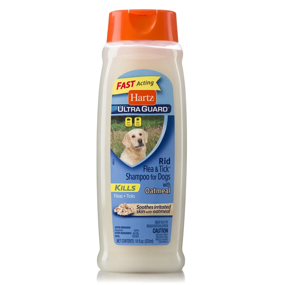 Hartz UltraGuard Rid Flea And Tick Oatmeal Shampoo For Dogs, 18 Oz Set of 6 - Image 2 of 4