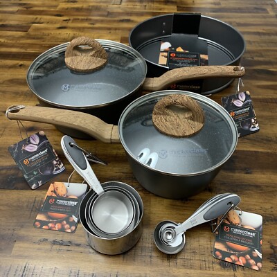 New Masterclass Saucepan,Springform Cake Pan, Measuring Cups & Spoons, Gray