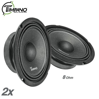 2x Timpano Shallow Mount 6.5'' PRO Audio Speakers TPT-MB6-8 SLIM 8 Ohm 1200 Watts