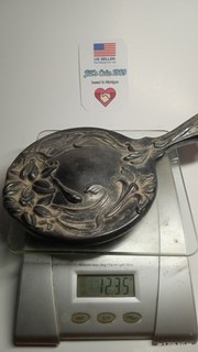 Silver Hand Mirror Late 1800's. not marked. Plated? (12.35 Ounces!) Antique