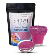 Snowy River Pink Cocktail Sugar - Kosher Certified Naturally Colored Pink (4oz)