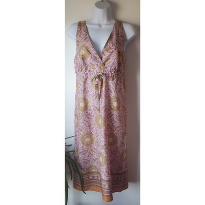 Max Mara Weekend Womens Pink Paisley Cotton Halter Dress Size 6 Beachy 90s Y2k