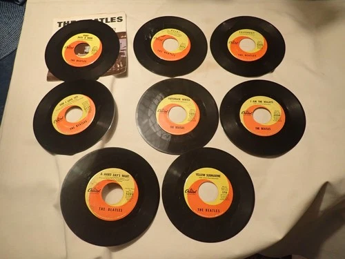 The Beatles 45rpm lot of 8 Help Walrus Eleanor Rigby Yesterday +