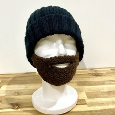 Childrens Place Bearded Beanie Cap Hat Knit Kids Size L/XL Old Black 8 Years