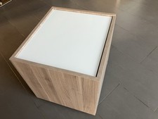 IKEA NYVOLL Nachttisch mit Glasplatte