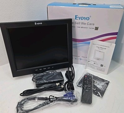 Eyoyo EM12A 12'' LCD Monitor HDMI VGA BNC CCTV Raspberry Pi Security 800x600 NEW