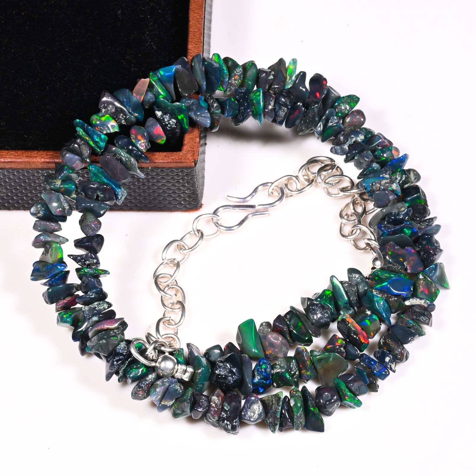 Ethiopian Opal Uncut Chip Necklace M-417 Natural Stone Jewelry