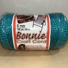 New Vintage Bonnie Macrame Braid 6mm 100 Yard 91 Meters Craft Cord Turquoise