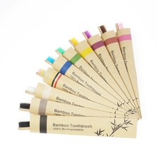 20Pcs Bamboo Toothbrush Natural Organic Medium BPA Free Soft Healthy Brush - USA