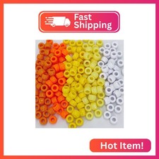 MIIIM 1000PCS 6x9mm Pony Beads Bulk, 5 Styles Yellow Pony Beads for Bracelets Ma