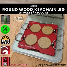 xTool F1 & F2 Keychain Jig | Round Wood Laser Engraving Template 3D Printed