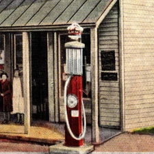 Santa Clause, IN Visible Crown Gas Pump/General Store & Post Office -A105