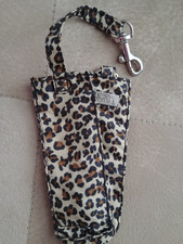 TOTES Animal Leopard Print Umbrella Sunglass Cover Sheet Bag Silver Purse Clip