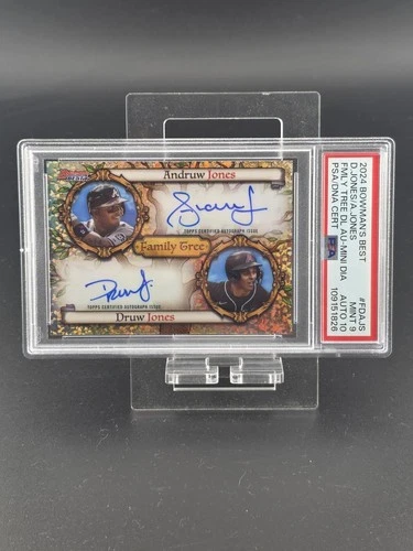 Andruw Jones Druw 2024 Bowman Best Family Tree Dual Auto Mini Diamond /10 PSA 9