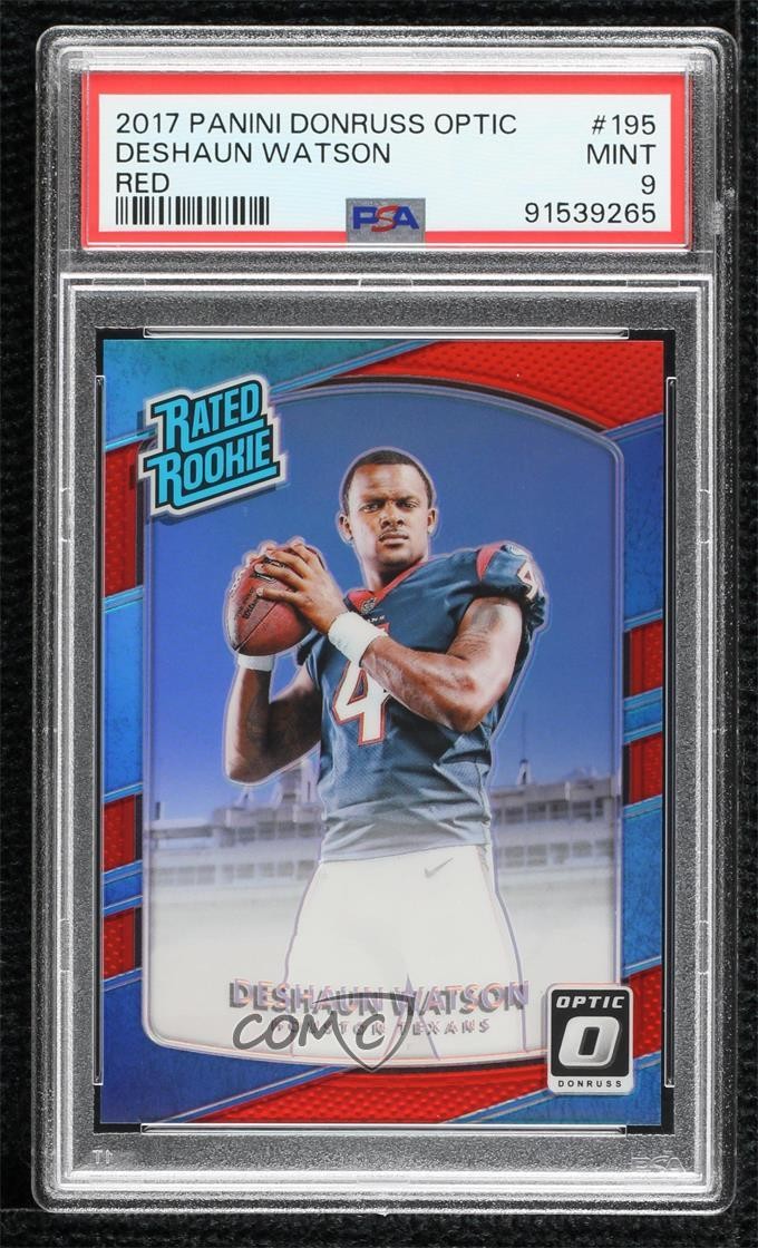 2017 Donruss Optic Rated Rookie Red Prizm 29/99 Deshaun Watson PSA 9 MINT ez6