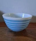 Vintage Pyrex 402 Blue & White Rainbow Stripe 1 1/2 qt Mixing Bowl