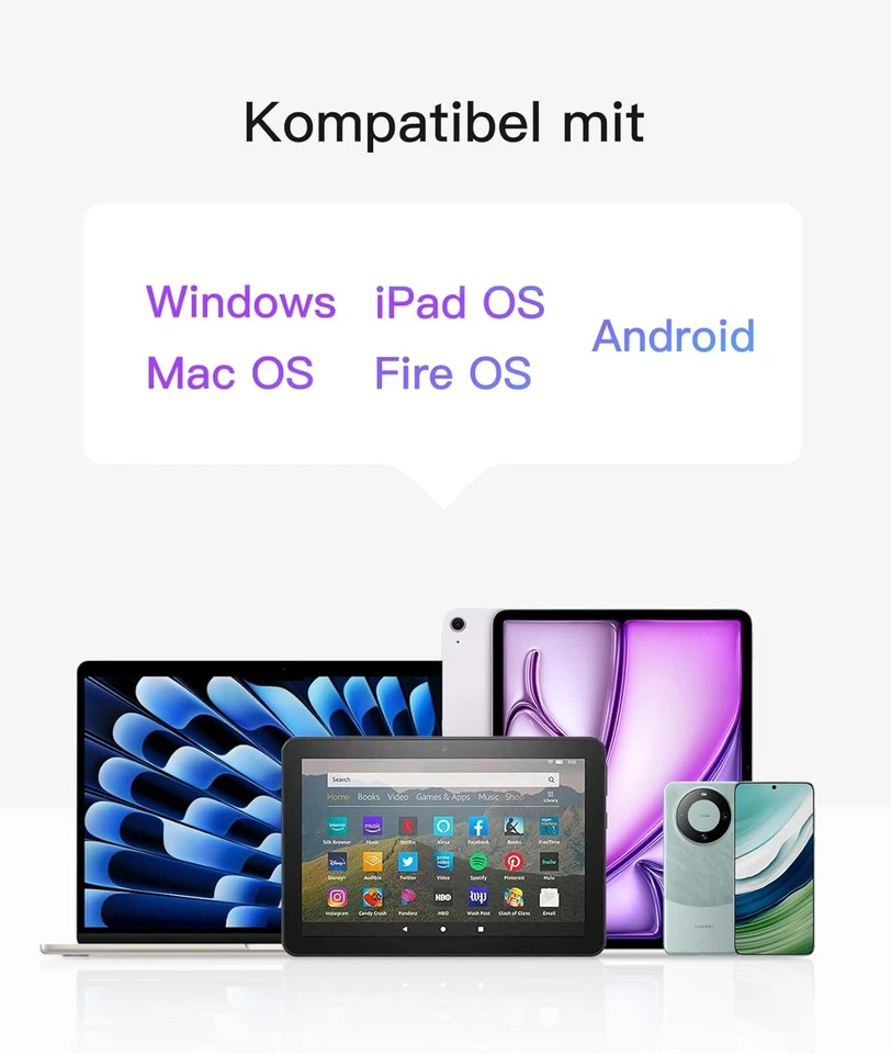 Inateck Kabellose Tastatur Bluetooth Tastatur 3 Bluetooth Kanälen QWERTZ - Bild 3 von 4