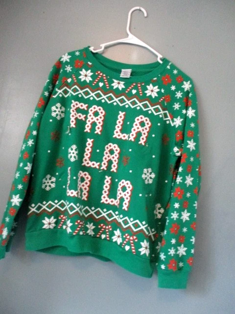 FREEZE бренд Рождество пуловер свитер, зеленый с снежинками размер XL (15-17) - Изображение 4 из 4