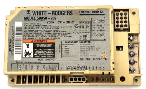 WHITE-RODGERS 50A50-209 YORK, 031-00662, FURNACE CIRCUIT CONTROL BOARD EMERSON