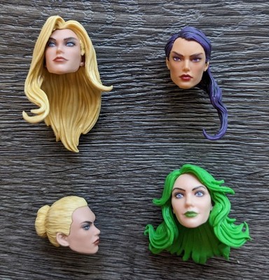 Marvel Legends 4 FEMALE HEAD LOT Custom Figure Fodder Sharon Psylocke Vertigo