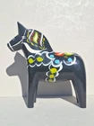 Dala Horse Akta Dalahemslojd Swedish  14cm Blue 25.5cm Tall Scandinavian Design