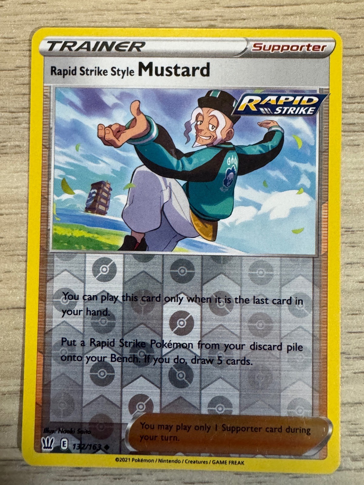 Rapid Strike Style Mustard 132/163 Battle Styles Pokemon Reverse Holo NM