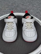 Nike Court Borough Low 2 SE DM0112-100 SIZE 6C TODDLER White Black Red