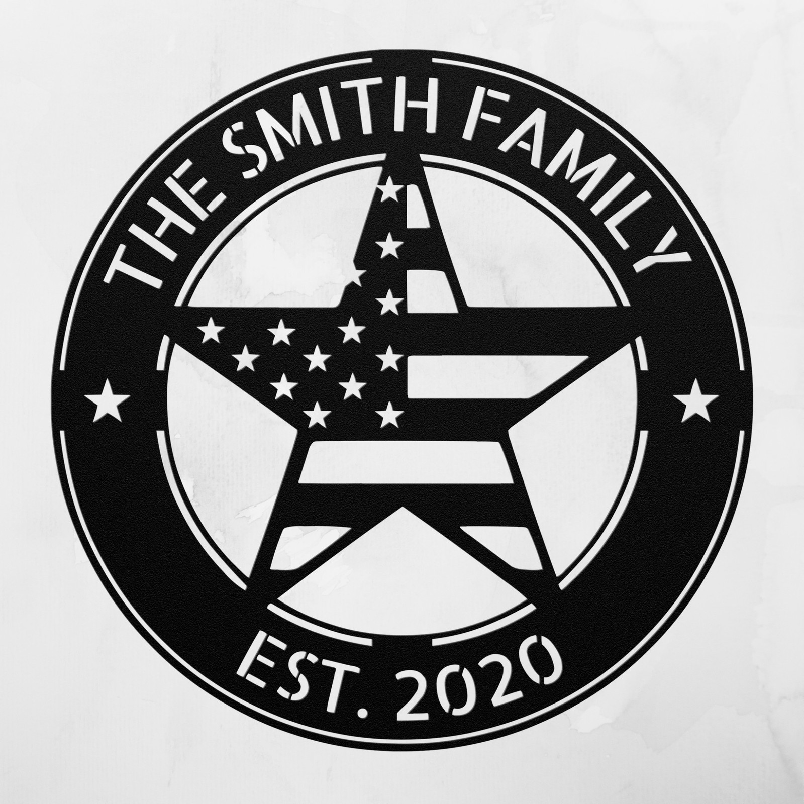 Personalized Family Name Metal Wall Art Sign Home Decor Housewarming Gifts