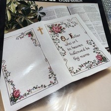 Bucilla OUR FATHER BIBLE COVER Counted Cross Stitch Kit 40713 Vtg 1992