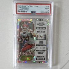 2022 Panini Contenders Optic Season Ticket Travis Kelce #35 Cracked Ice /22 Chi…