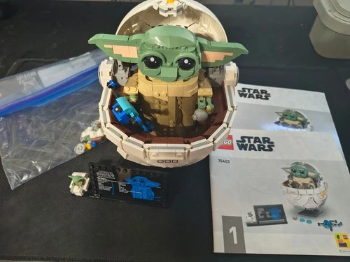 LEGO 75403 Star Wars Grogu with Hover Pram 1048pcs No Box, Lego and Instructions