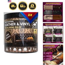 Leather Vinyl Recoloring Balm - Dark Brown Restore Faded, Worn, and Peeli...